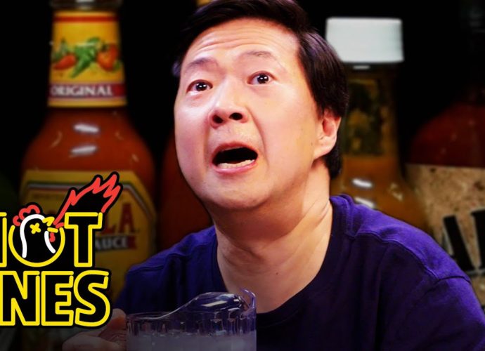 Ken Jeong Performs a Physical While Eating Spicy Wings | Hot Ones